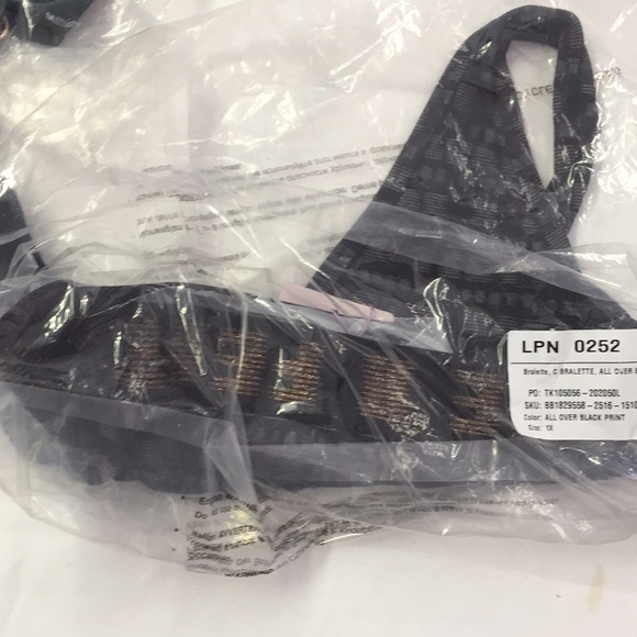 NWT Savage Fenty Women's Bralette Bra in All Over Black Print Size 1X NWT - Picture 8 of 9